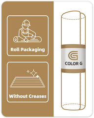 Color&Geometry rolled-up mat showing crease-free delivery and easy unrolling benefit