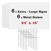 ComboJoy front view of six-pack blank yard signs showing large readable surface