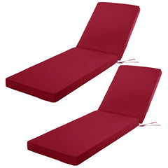 Comcaver burgundy front view showing full chaise cushion and neat edges for curb appeal