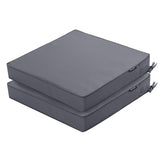 Comcaver front view of two cushions shows waterproof protection and vibrant color