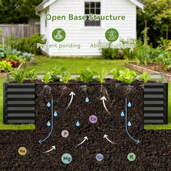 COMHOMA assembled raised bed in a backyard demonstrating roomy planting area and curb appeal