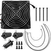 COMVIEE kit front packaging showing included fan switches and wires for quick identification and fit