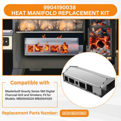 COMVIEE manifold installed in Masterbuilt grill demonstrating restored even cooking benefit