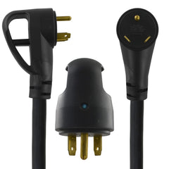 Conntek 14995 in use with RV hookup demonstrating secure, weather-resistant power