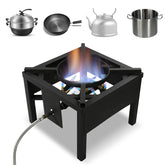 COOKAMP front view showing sturdy frame and cooktop for stable outdoor cooking