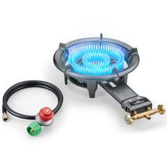 COOKAMP SH90 front view showing burner and control, durable outdoor cooking