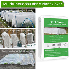 Cookmaster floating row cover over vegetable bed providing frost protection