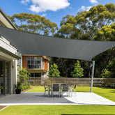 Cool Area front view of rectangular shade sail showing seamless fabric and coverage benefit