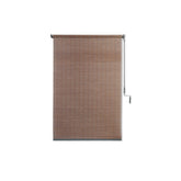 Coolaroo front view of bamboo roller shade showing natural privacy and style