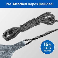 Coolaroo corner with pre-attached 16ft rope detail, easy tool-free installation