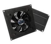 coolerguys front panel view showing fan and solar panel, durable outdoor ventilation