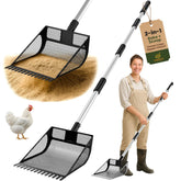 CoopMate front view angled basket showing flush contact for faster scooping