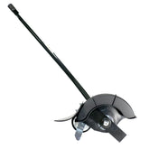COPLAR front view of edger attachment showing mounting and blade, durable design benefit