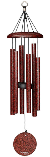 Corinthian Bells front view showing Ruby Splash finish and elegant profile for vibrant decor