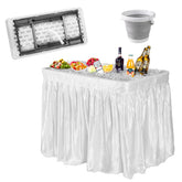 COSTWAY cooler table front view showing full tabletop and ice bin, professional service benefit
