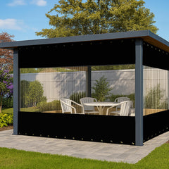 Covers & All front panel curtain displayed flat showing full clear coverage and protection