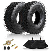 Covzoe front packaging showing two tires and tubes, quick replacement benefit
