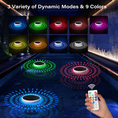 COXSENI floating lights in a pool demonstrating safe submersible glow