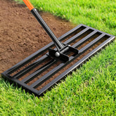COZEER front view of leveling rake showing full head for efficient coverage
