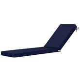Cozyide front view of navy chaise cushion showing full two-piece length and fit