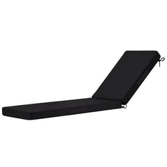 Cozyide front view of full 72-inch chaise cushion showing sleek black finish and comfort