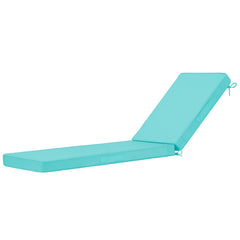 Cozyide front view of teal chaise lounge cushion showing full coverage and color