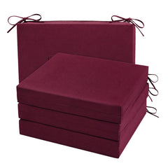Cozyide front view of four burgundy cushions showing full set and benefit of coordinated seating