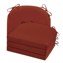 Cozyide front view of four brick red cushions showing neat fit and color