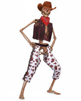 Cozypower front view of full cowboy set on 12ft skeleton showing instant festive appeal