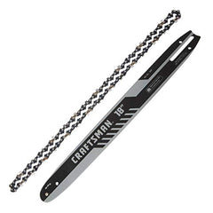 CRAFTSMAN 18-inch bar and chain front packaging showing product and fit