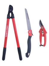 CRAFTSMAN kit front packaging showing three-piece pruning tools and included items