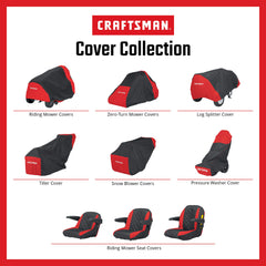 CRAFTSMAN cover next to measuring tape demonstrating medium size fit