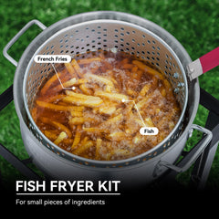 Creole Feast cast-iron 50,000 BTU burner close-up providing powerful even heat
