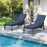 Crestlive front view of two chaise cushions showing size and color, enhances outdoor seating