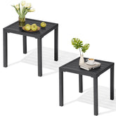 Crestlive front view black square side tables showing compact stylish design and durability