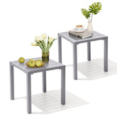 Crestlive front view of two tables shows durable weather-resistant design