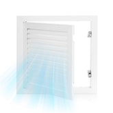 Crezone front view access panel showing neat white finish and discreet ventilation benefit