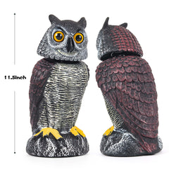 Crobirware owl head rotating in wind demonstrating motion that scares birds