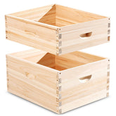 CroBlissful front view of assembled hive boxes showing sturdy fit and quick inspection access