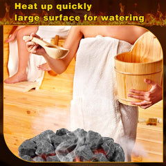 CroBlissful stones arranged in sauna heater improving heat distribution