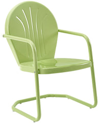 Crosley Griffith front view showing retro metal chair and durable powder coat