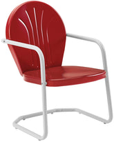 Crosley Griffith front view showing red retro design and weather-ready durability