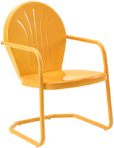 Crosley Griffith front view in tangerine showing retro charm and durable finish
