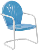 Crosley Griffith front view showing sky blue retro chair, durable outdoor style