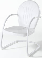 Crosley Griffith side view showing cantilever base and slight flex benefit added comfort