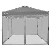 CROWN SHADES front view of grey 10x10 replacement netting showing full insect protection