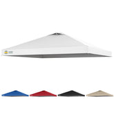 CROWN SHADES front view of white replacement top showing clean coverage and durability