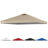 CROWN SHADES front view of beige replacement top showing full canopy coverage and restored look