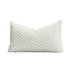Crumbs Home front view of light green palm lumbar cover, stylish accent