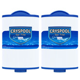 Cryspool front view of replacement spa filter showing shape and label for easy identification